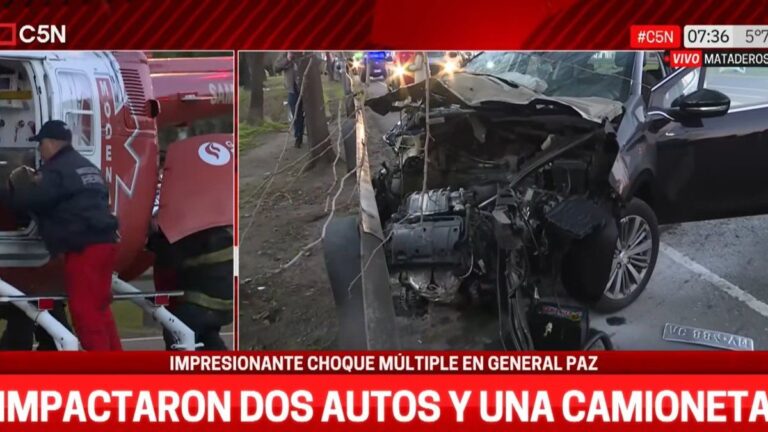 Violento choque en General Paz: nueve heridos y un detenido